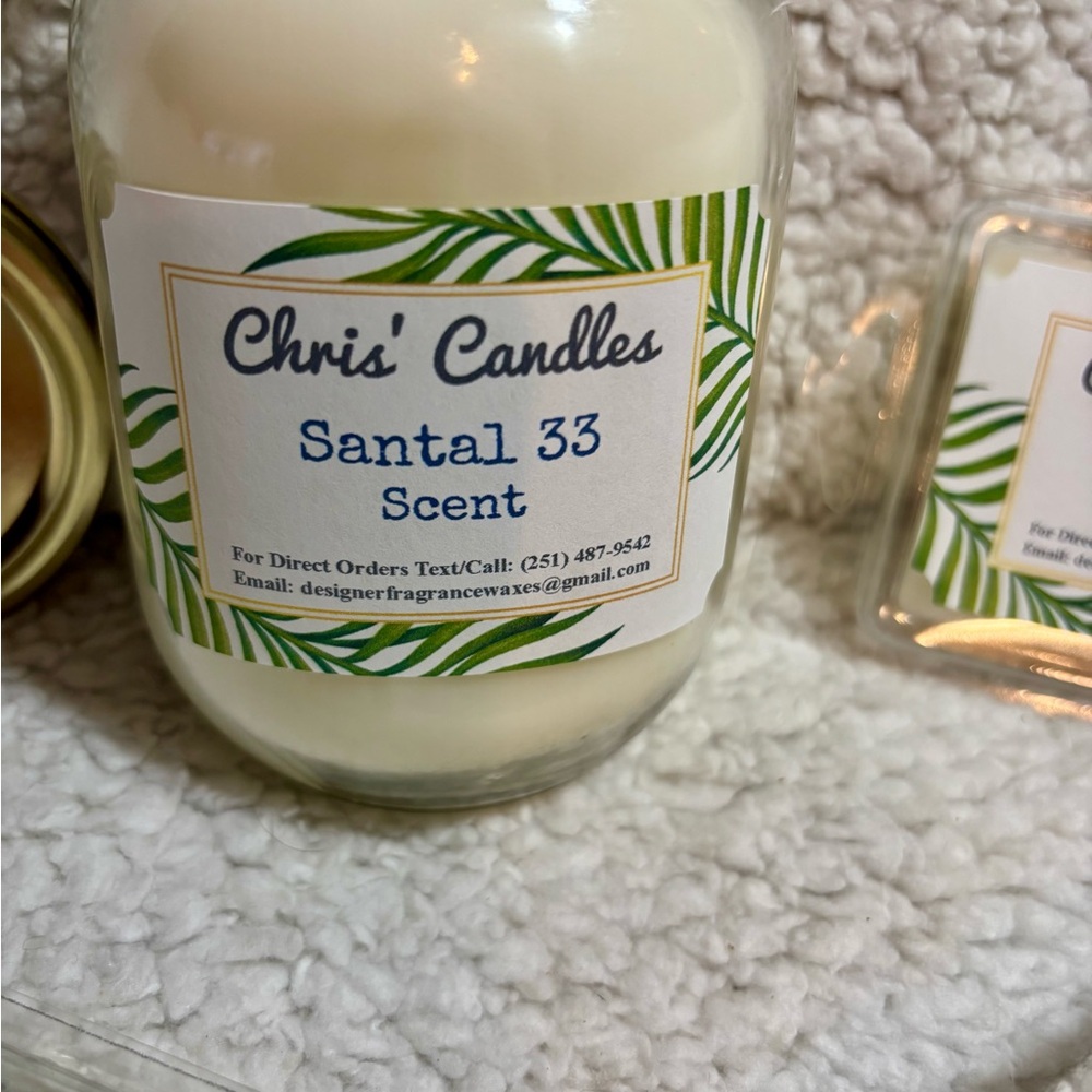 18oz Le Labo Santal 33 Scent Wood Wick Candle/Melts Bundle (type) - Picture 3 of 8